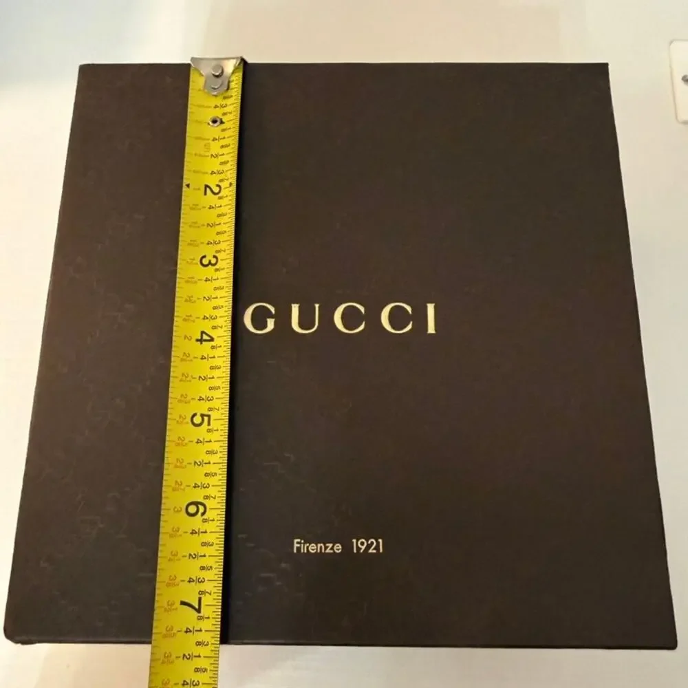 Gucci Firenze 1921 Embossed Brown Monogram Gift Presentation Box w/ Lid